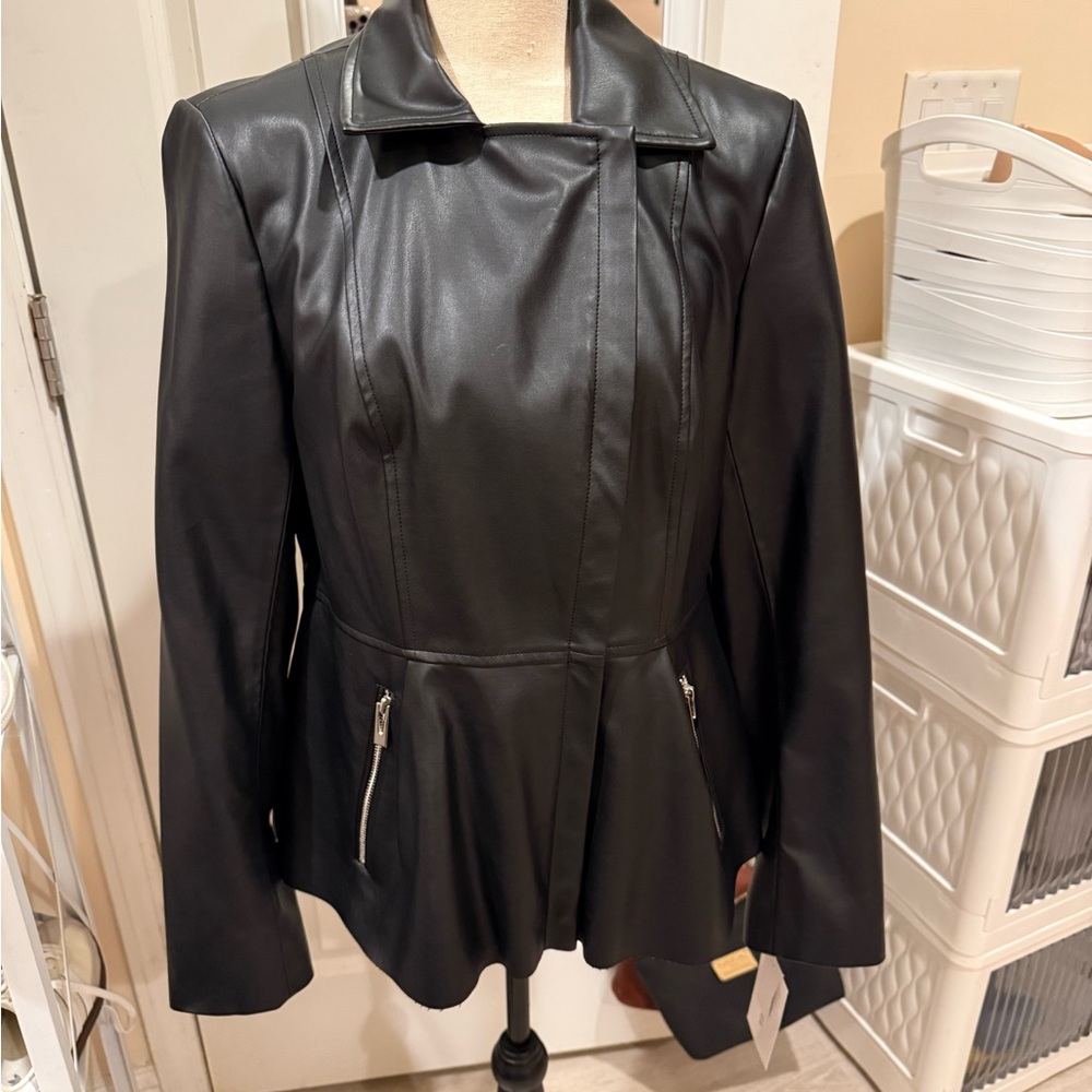 NWT Via Spiga Black Leather Jacket
